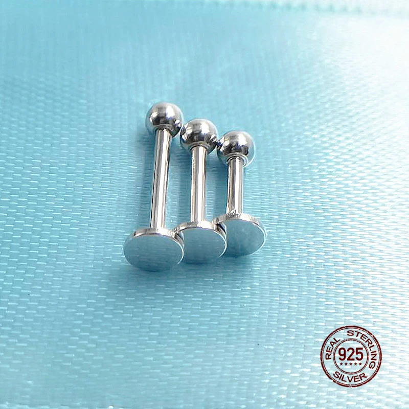 Lip Stud Eyebrow Piercing 925 Sterling Silver Cartilage Piercing Nipple Ring Belly Button Ring 3mm Ball Lip Piercing Labret