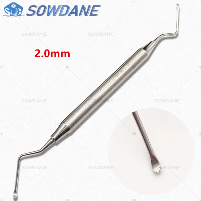 Dental Excavator Restorative Implant Instrument Dental Spoon with saw Serrated Tip Stainless Steel Double Ends