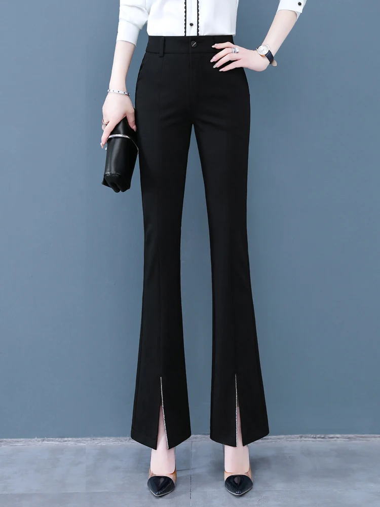 

High Waist Wide Leg Pants Women's Casual Korean Style Slim Fit Straight Leg Trousers Spring Autumn New Arrival