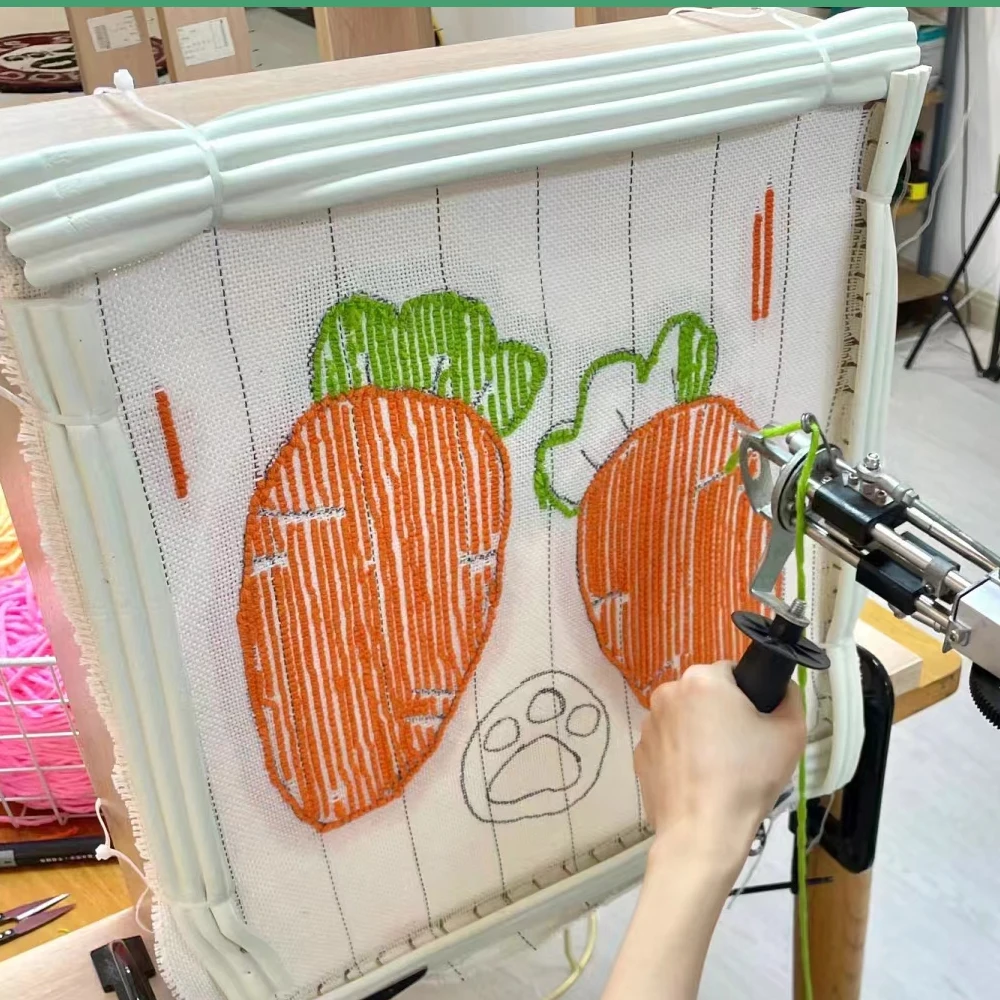 Tufting Gun, 2 in 1 Rug Gun Cut Pile and Loop Pile Electric Carpet Rug Gun Rug Maker Machine with Speed Adjustable for Beginners