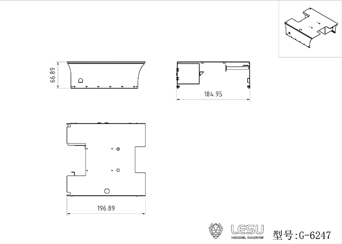 Traktor 1/14 LKW-Modell Spielzeug R620 R470 Pedal-Seitenschweller Werkzeugkasten-Set – Detail 3