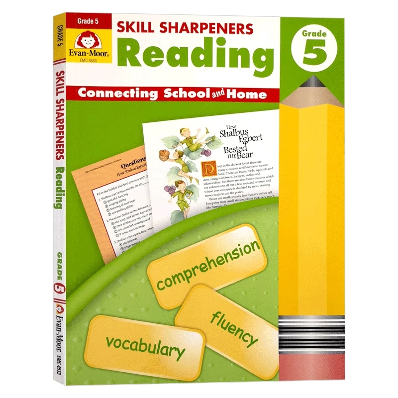 

Evan-Moor Skill Sharpeners Reading,Grade 5,Children's books aged 8 9 10 11 English Word Handwriting Workbook books 9781596730410