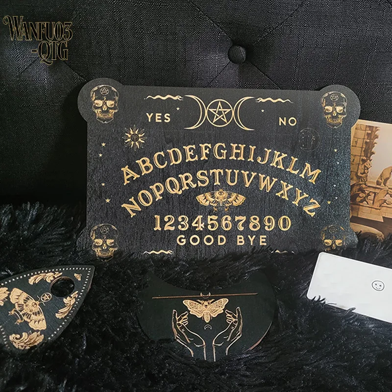 New 12inch Wooden Divination Pendulum Board Engraved Magic Board Ouija Board Metaphysical Message Witch's Pendulum Board Kit