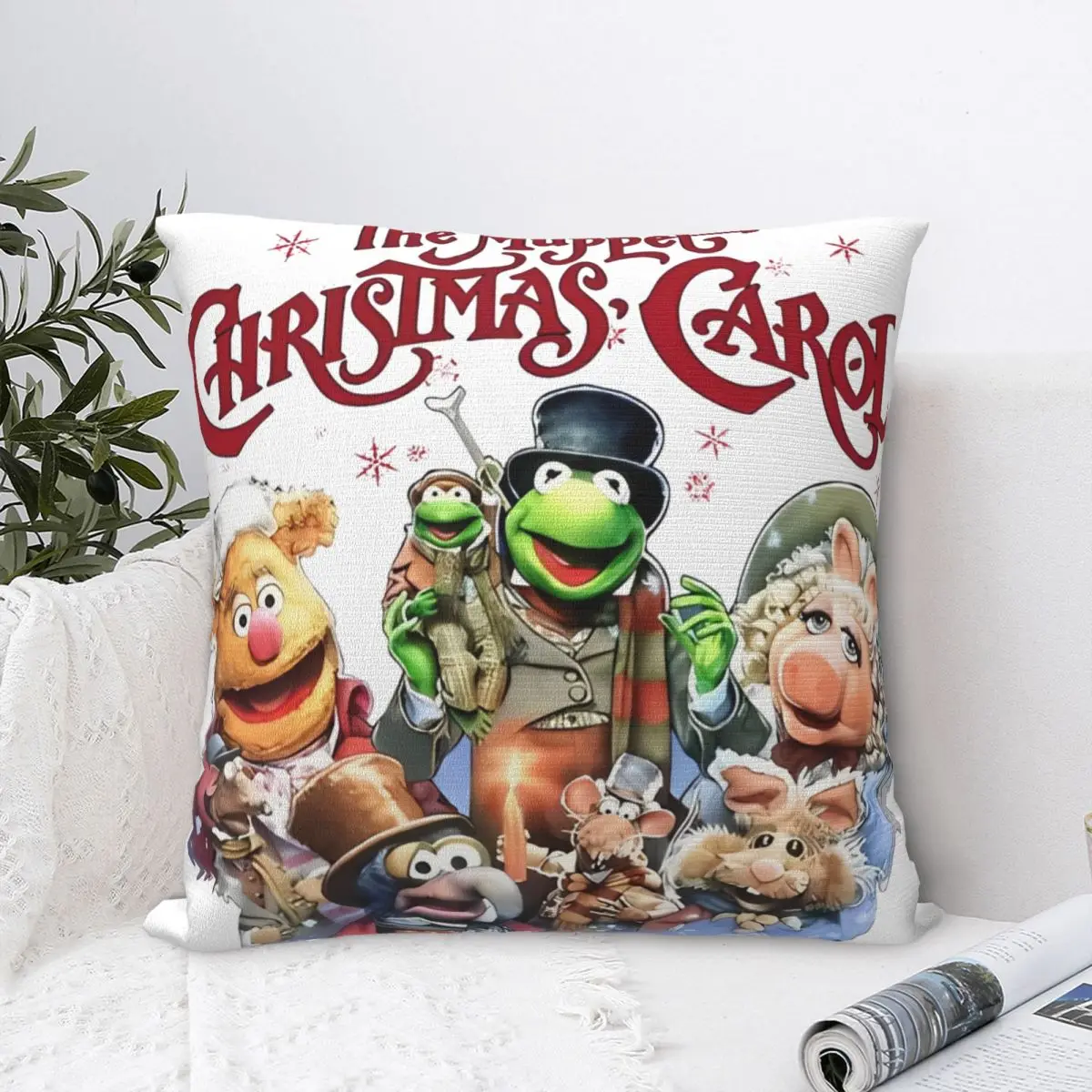 Retro 90s Muppets Christmas Carol Pillowcases Polyester Sofa Cushion Cover Cool Decorative Pillow Cover 40*40