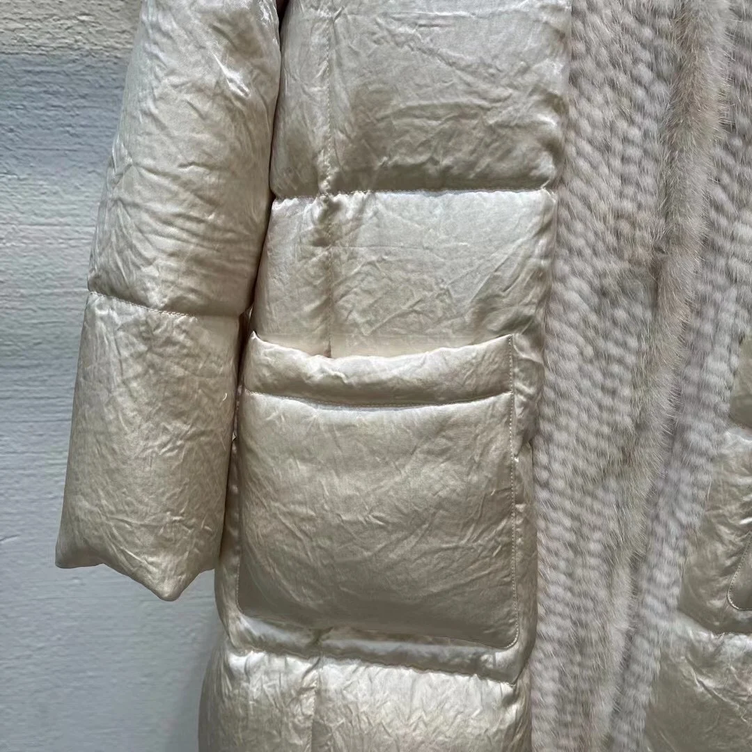 2025 ملابس نسائية مزاجه المنك أوزة أسفل دعوى شتاء جديد 1104 #4