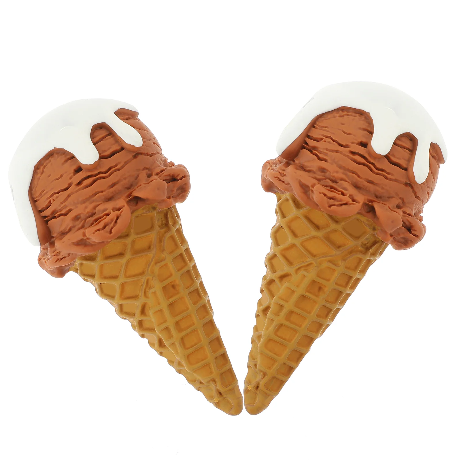 2 Pcs Simulated Ice Cream Mold Decor Dessert Shop Display Accessories Cone Simulation Prop Resin