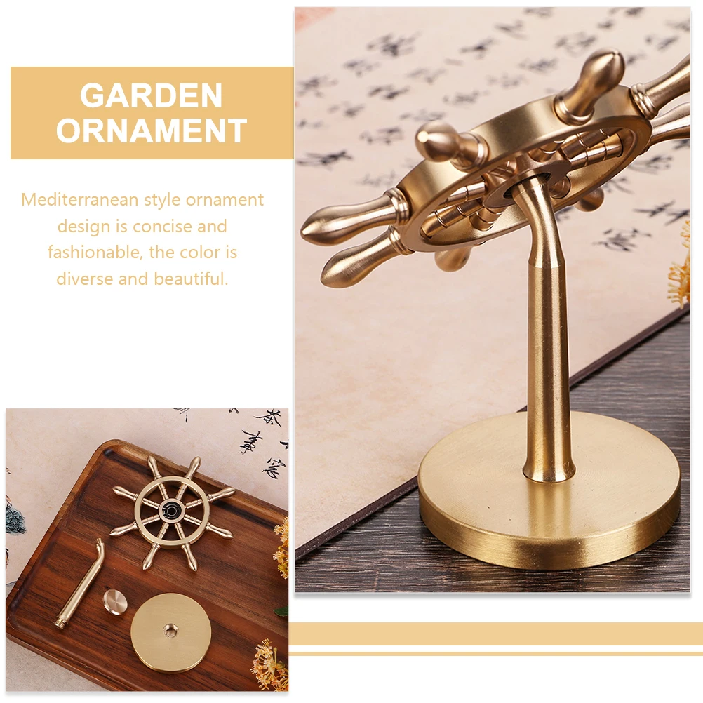 

Brass Marine Rudder Ornament Desktop Decor Mediterranean Home Decoration Craft Mini Statue For Office Bookshelf Party Scene