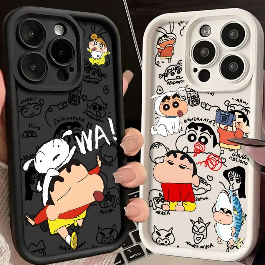 Handyhülle für iPhone 17 Pro Max 16 11 15 Plus 14 17Pro Air 12 Pro 13 Shark Crayon Shin Chan