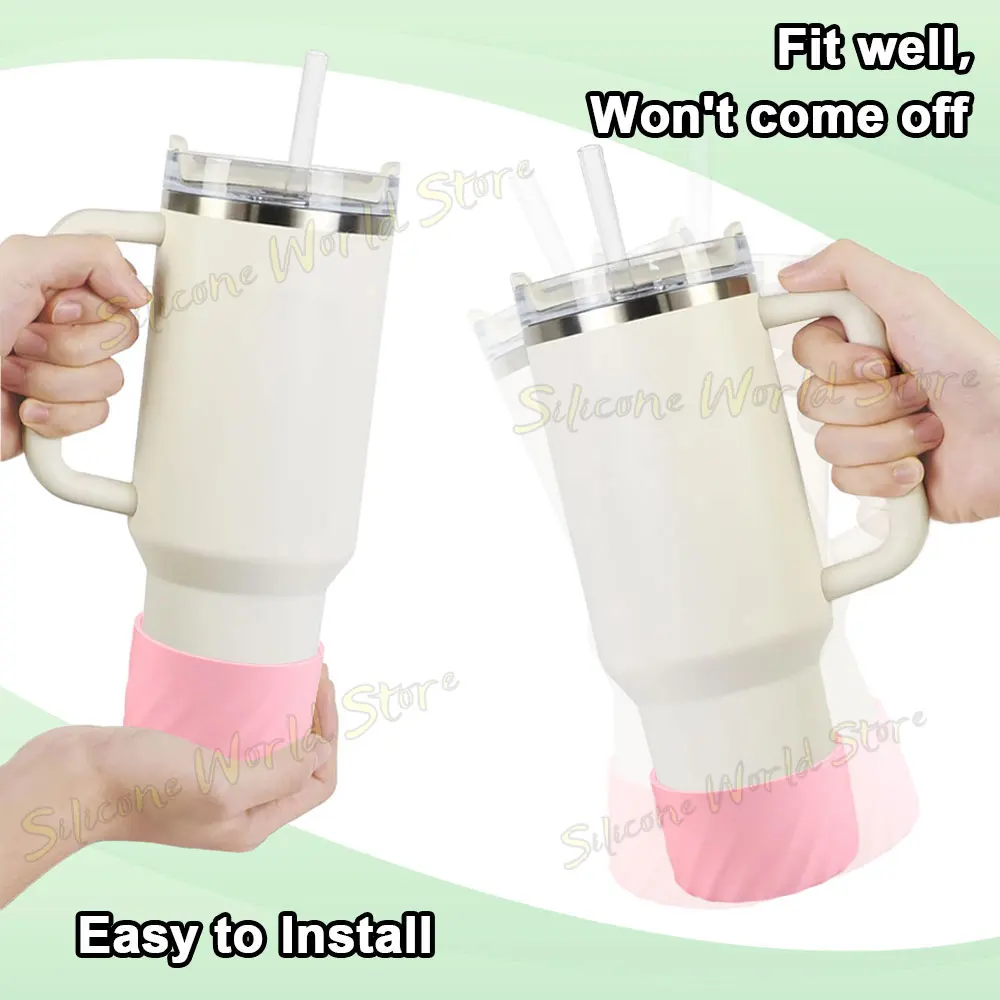 SW 2PCS 7.0CM Water Cup Silicone Boots Thermos Protective Cover Silica Gel Bottom Sleeve Anti-Slip Scratch-resistant for Stanley - view 4