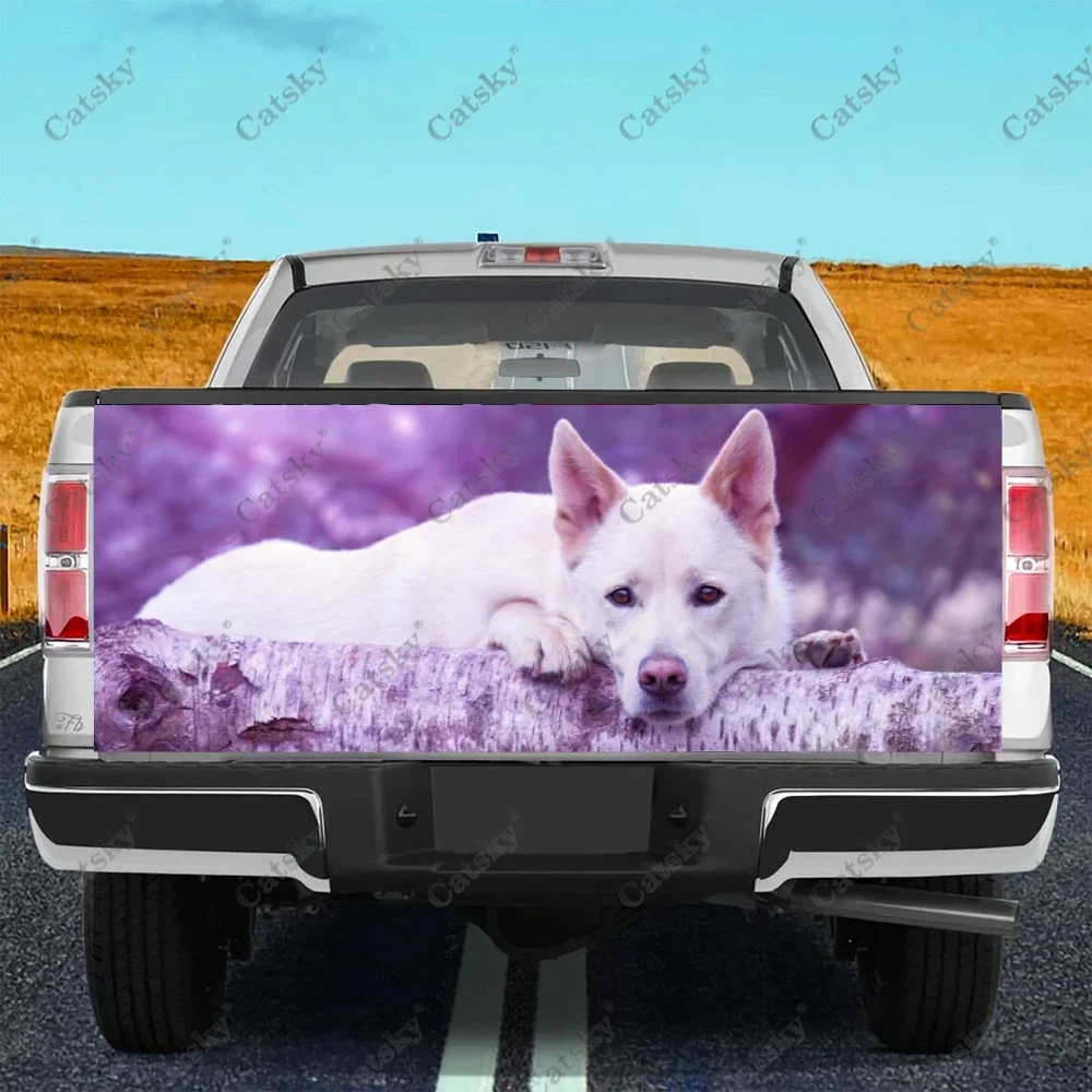 

White Shepherd Truck Tailgate Wrap Professional Grade Material Universal Fit for Full Size Trucks Weatherproof &Car Wash Safe