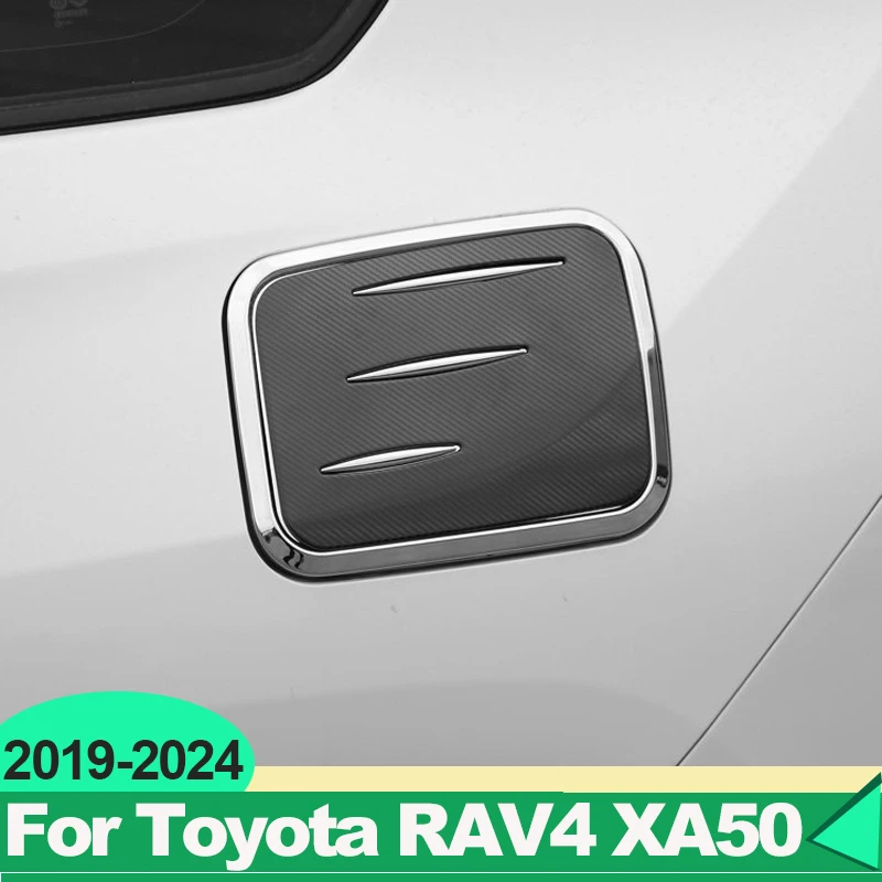 For Toyota RAV4 XA50 2019 2020 2021 2022 2023 2024 RAV 4 Hybrid Carbon Car Fuel Tank Cover Oil Door Cap Trim Protective Sticker