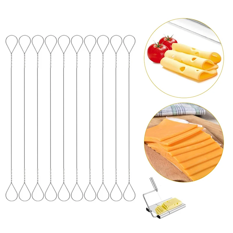 5/10Pcs 304 Stainless Steel Cheese Slicer Wire Replacement Cheese Cutter Wire For Block Cheeses Butter Cutting Board Wire