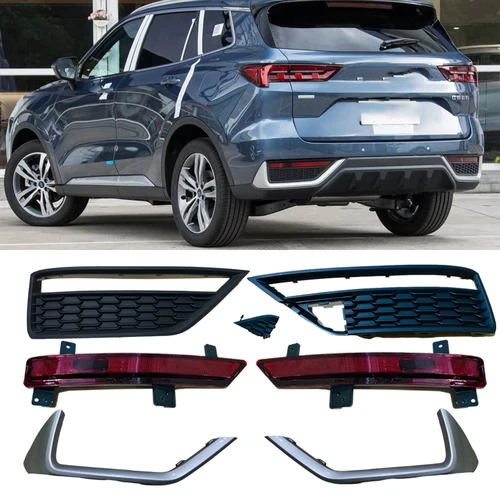 Para Ford Territory 2022 2023 Equator Sport luz antiniebla para parachoques trasero cubierta de marco de luz antiniebla tiras brillantes accesorios para remolque de coche