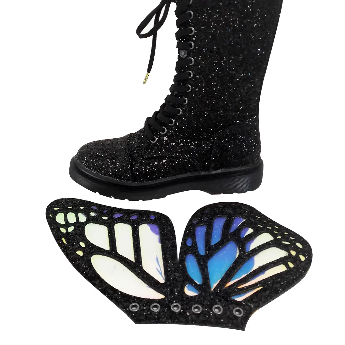 Butterfly Wings Bling Shoes Decorations Women Boots Decor