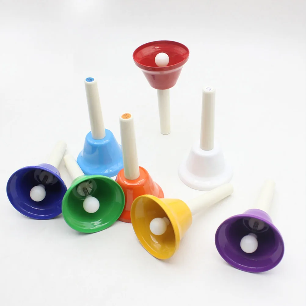 

8 Pcs Children's Percussion Instrument Music Toy Note Metal Hand Bell for Classroom Kids Bells Alloy