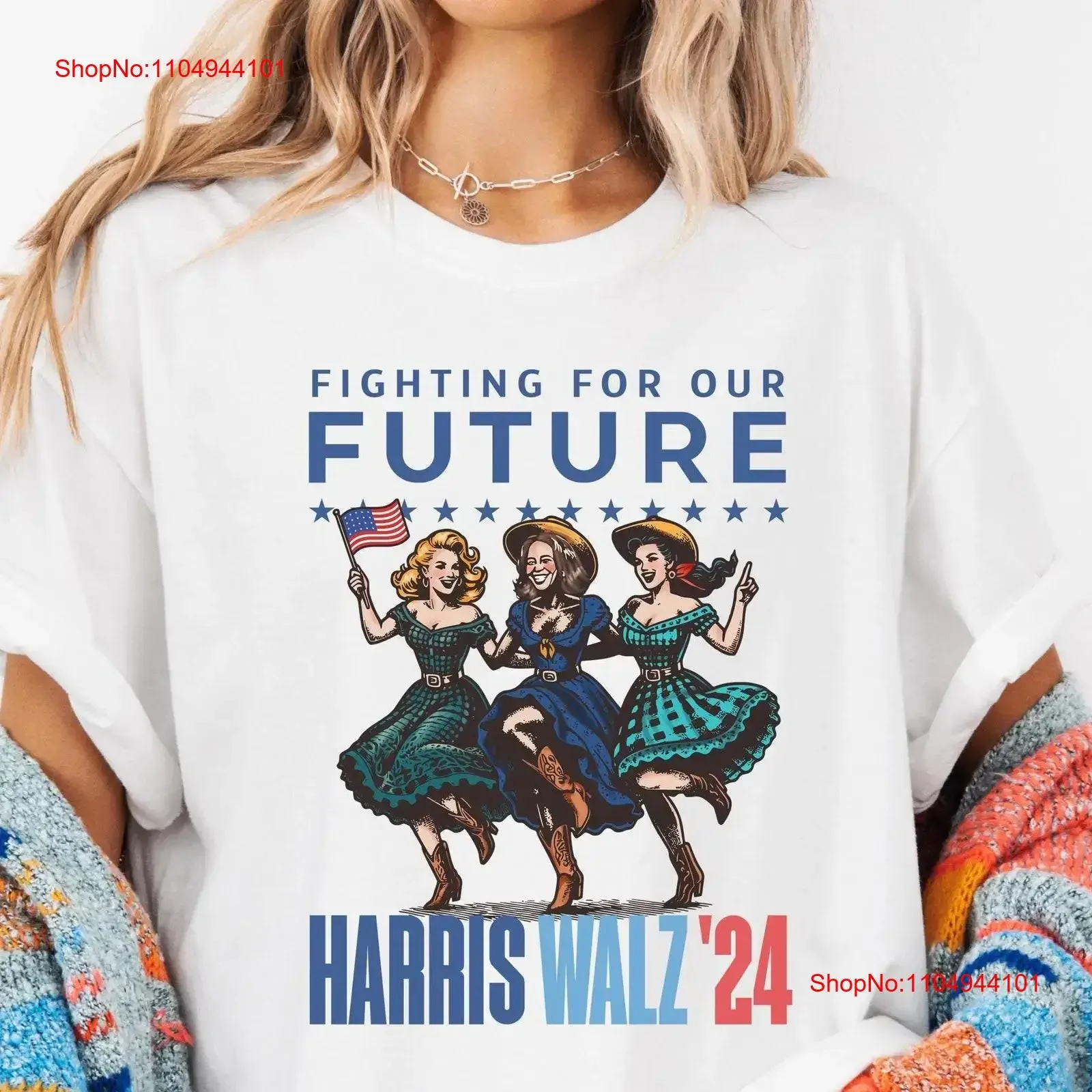 القتال من أجل الناس تي شيرت كامالا مستقبلينا 2024 عتيق مغسول أوم جرافيك متعدد الاستخدامات مريح ملابس الشارع غير الرسمية #1