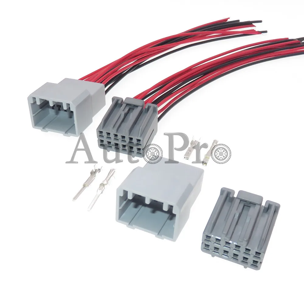 1 Set 12 Hole 917978-6 178881-6 AC Assembly Car CD Player Socket With Terminal Auto Multimedia Panel Power Amplifier Connector