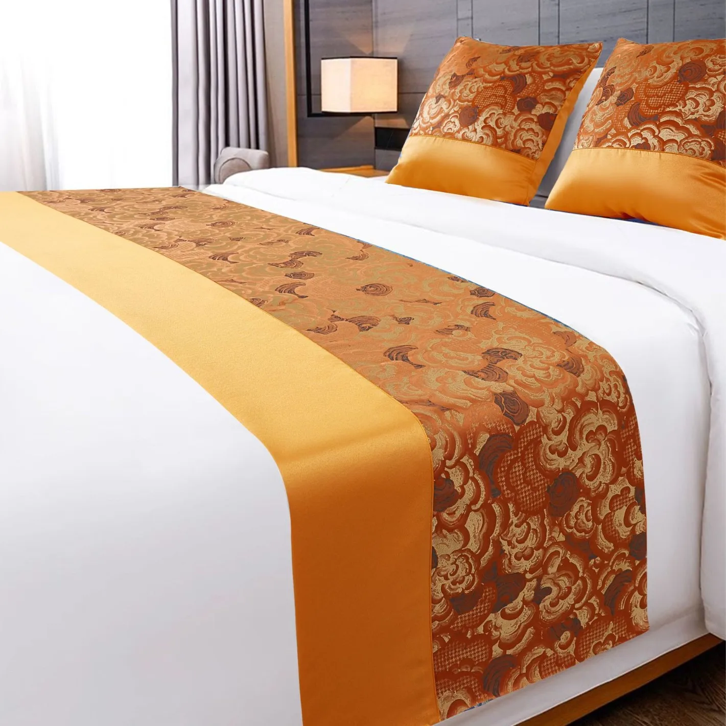 Modern Chinese Style Bed Runner Queen King Size Hotel Bedspread Decorative  Tassel Bed Throw Luxury Bedding Cover