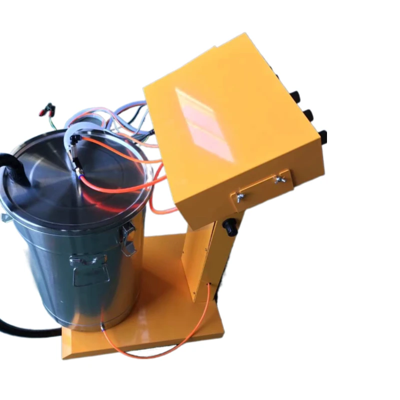 Electrostatic High Pressure Paint Spray Gun Pneumatic Powder Coating Machine 55L Tank Metal Construction