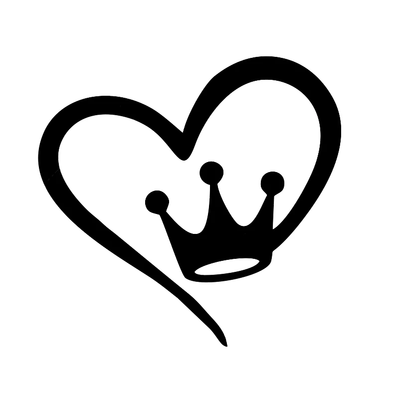 Vinyl Decal The Heart and the King Crown Car Sticker Waterproof Auto Decors Car Styling Car Accessories Pegatinas Para Coche