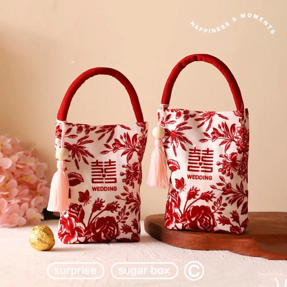 

Flower Festive Sugar Bag Butterfly Orchid Flower Pendant Storage Bag Wrist Hand Bag Korean Style Jewelry Packing Bag