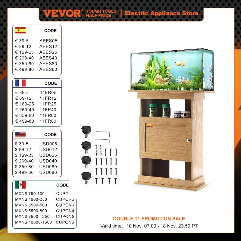 

VEVOR аквариумная стойка 20 галлонов подставка для аквариума 25,2x15,7x28,3 дюймов MDF подставка для черепахи 167,6 фунтов грузоподъемность рептилий