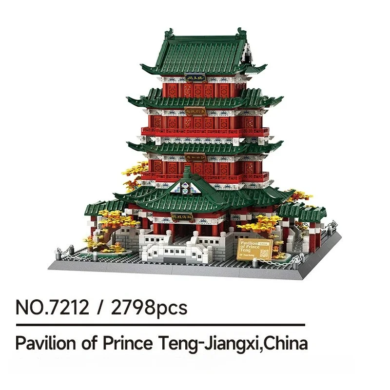 

2798PCS Creative Pavilion of Prince Teng-Jiangxi,China Building Blocks Construction Bricks Toy Gift For Adult Children