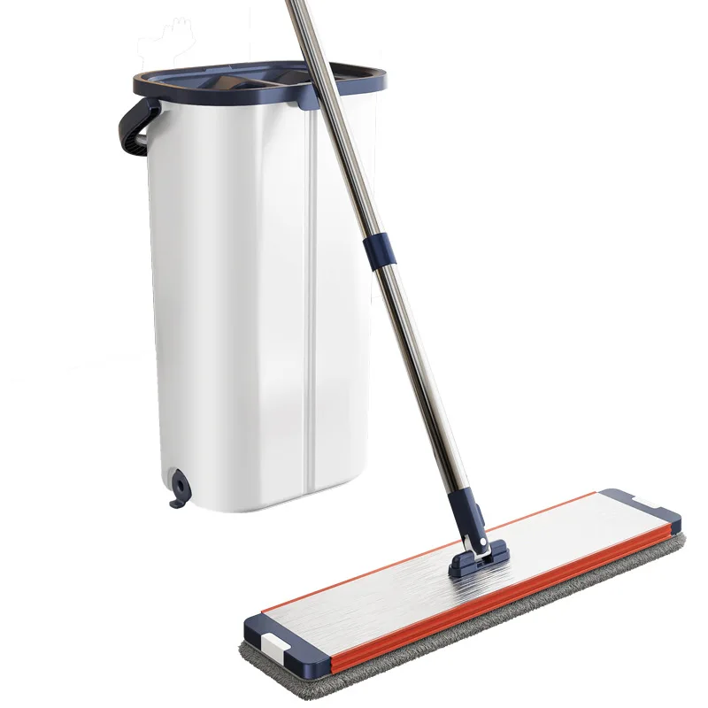 

Portable Dry and Wet Flat Mop Rapid Absorption Self Squeezed Easy Cleaning 360 Rotating Floor Mop Set Mop with Bucket for Home