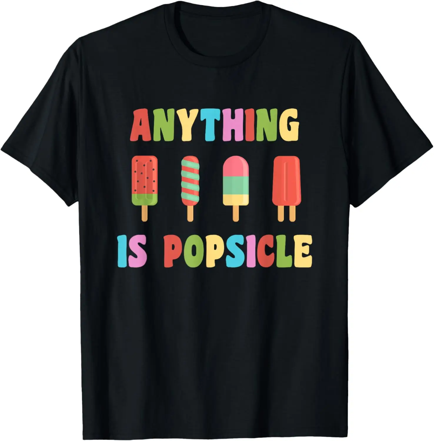 

Anything Is Popsicle Cool Summer Ice Cream Pattern T-Shirt