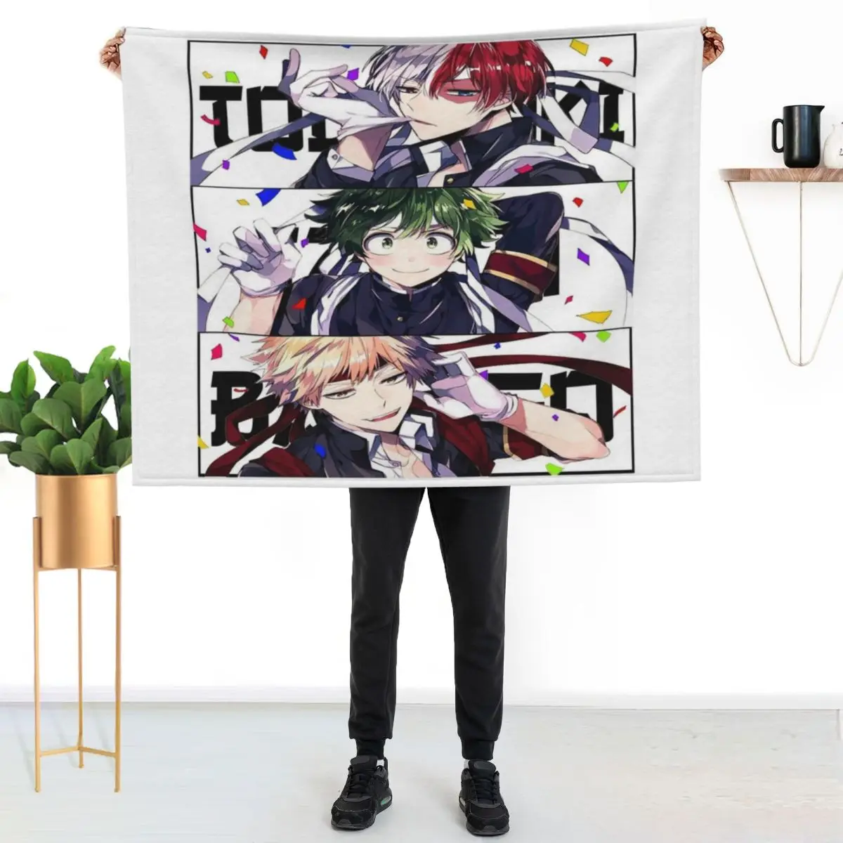 

heros deku todoroki bakugo Throw Blanket Lightweight Cozy Blanket for Bed Sofa