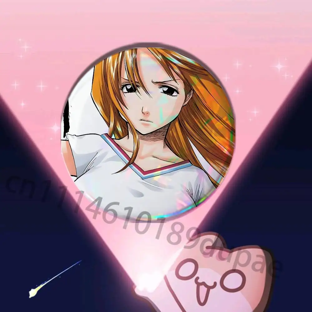 O-Orihime Inoue Button Pin Single Pack Anime Merch for Ita Bags Badge Collectible Buttons