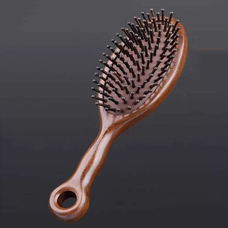 Natural Sandalwood Wooden Air Cushion Comb No-static Head Scalp Scraping Meridians Massage Hair Brush for Women Men