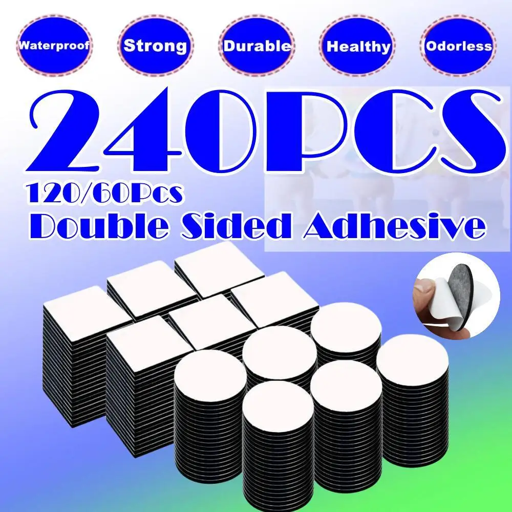 240/120/60 Pcs Double Sided Adhesive Tape Black Foam Tape Strong Pad Mounting Car & Home Waterproof Healthy Adhesive Tap