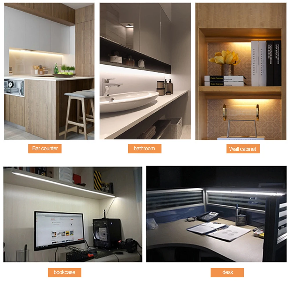 LED Hand Sweep Cabinet Light Closet Light 12V 30/40/50cm Kitchen Motion Sensor LED Lamp LED Bar Light For Home Bathroom Lighting