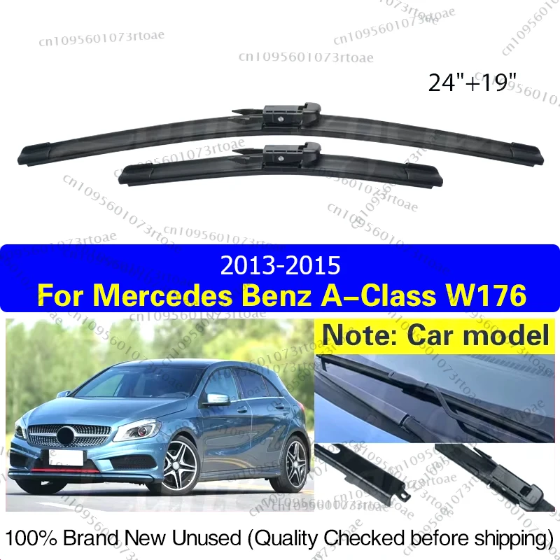 

Front Wiper Blades For Mercedes Benz A-Class W176 2013 2014 2015 Soft Rubber Windshield Windscreen Window 24"19" Car Accessories