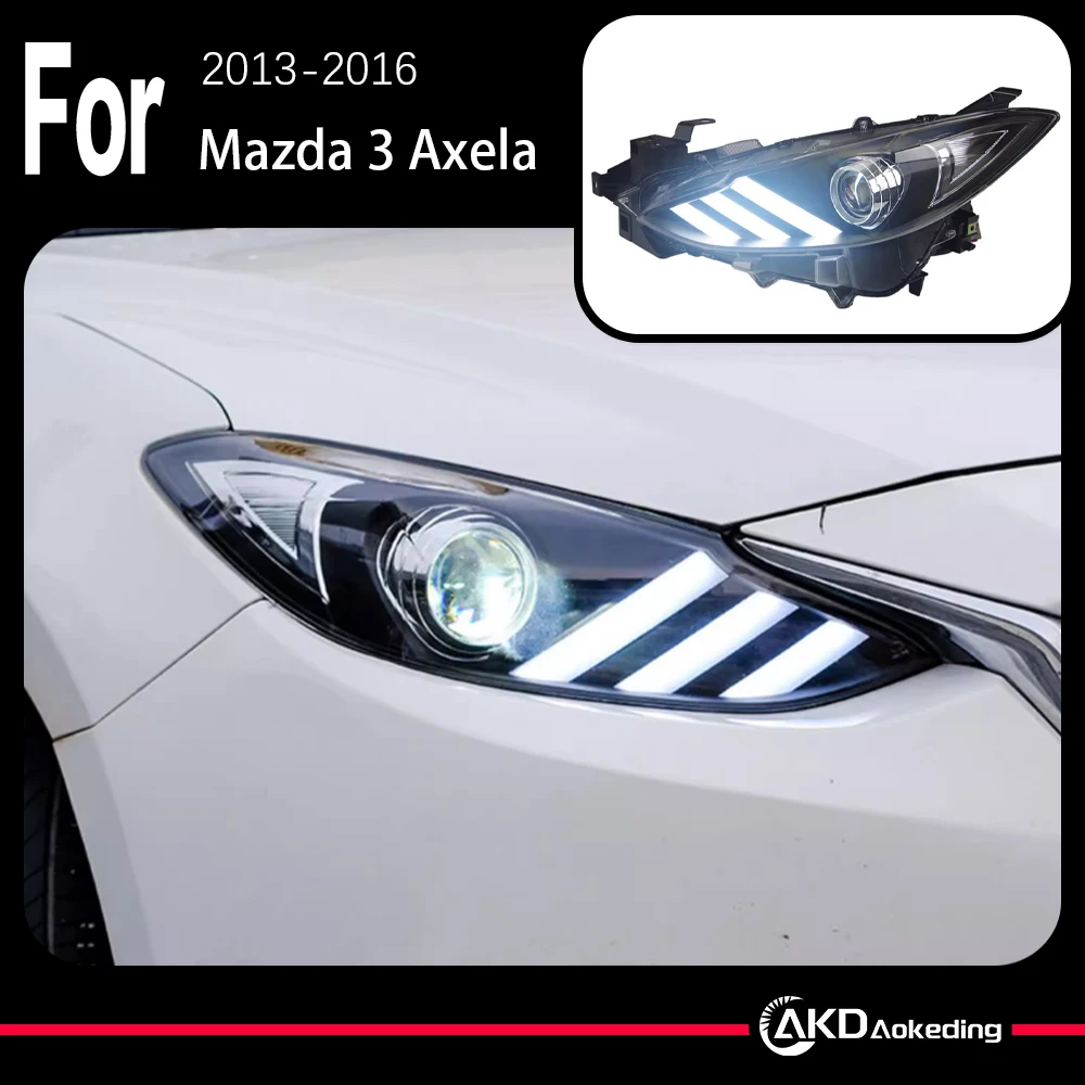 

Модель автомобиля AKD для Mazda 3 Axela, светодиодная фара 2014-2016, новая Mazda3 светодиодная DRL, спрятанная фара, ангельский глаз, биксеноновые аксессуары