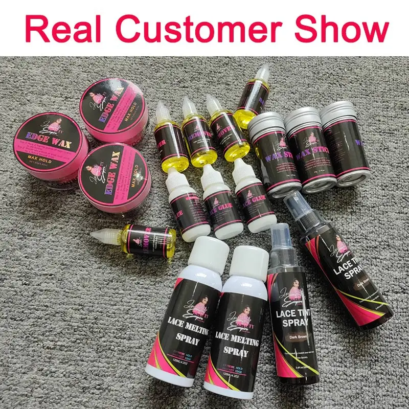 LOGO Custom Label Lace Wig Glue Remover Lace Melting Spray Lace Tint Mousse Wrap Set Hair Mousse Lace Melt Mousse 5Pcs