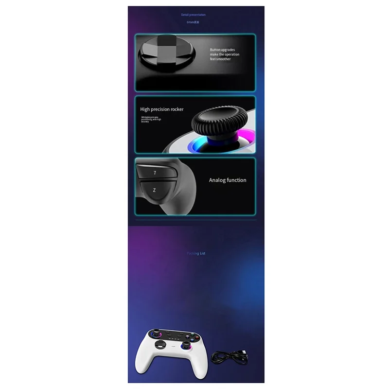 

EDT-Wireless Controller Programming Function For Nintendo Switch Switch Pro Handle RGB Ambient Light Wireless Bluetooth