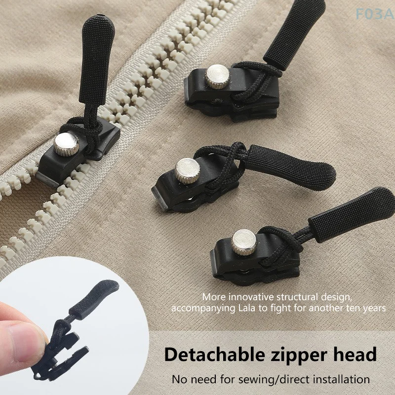 6Pcs Universal Instant Zipper Repair Replacement Kit Durable Fix Zipper Sliding Teeth Rescue Screw Zipper Head