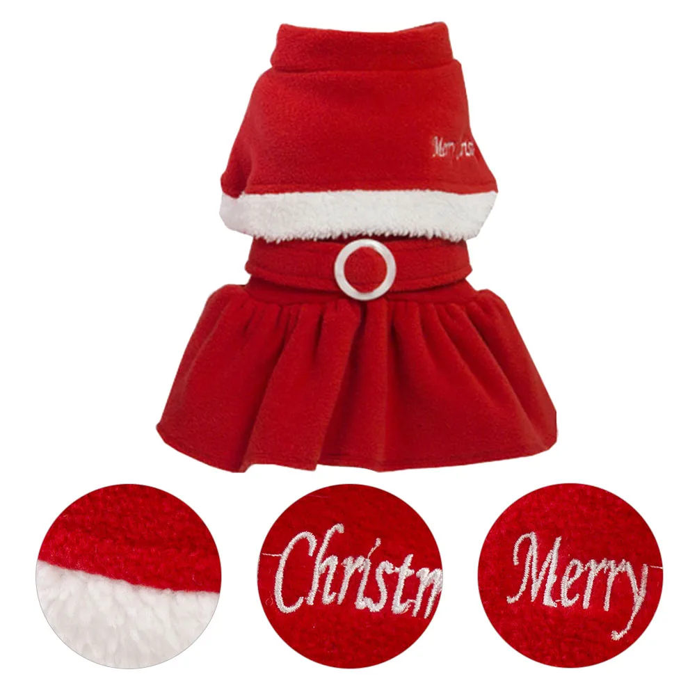

Christmas Dress Pet Clothing Fleece Skirt for Dogs Cats Xl Size Polar Fleece Durable Holiday Outfit Christmas Atmosphere Dog