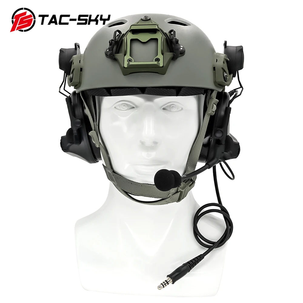 TAC -SKY COMTA III Tactical Helmet ARC Bracket Headphone Outdoor Hunting Sports Noise Reduction Tactical Walkie Talkie Headset