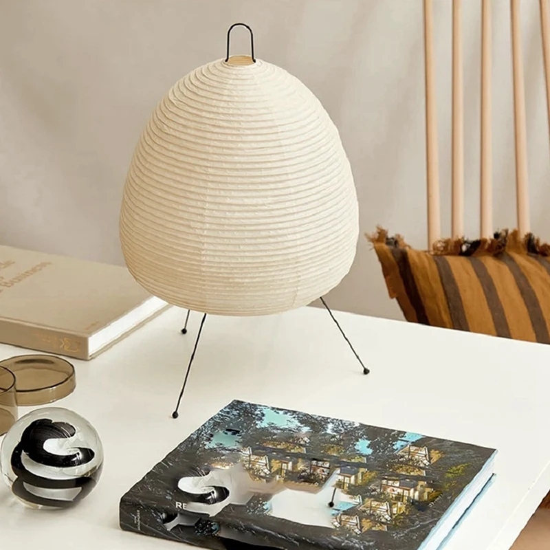 Japanese Rice Paper Lantern LED Table Lamp Living Room Bedroom Bedside Study Hotel Homestay Tripod Floor Lamp,EU Plug