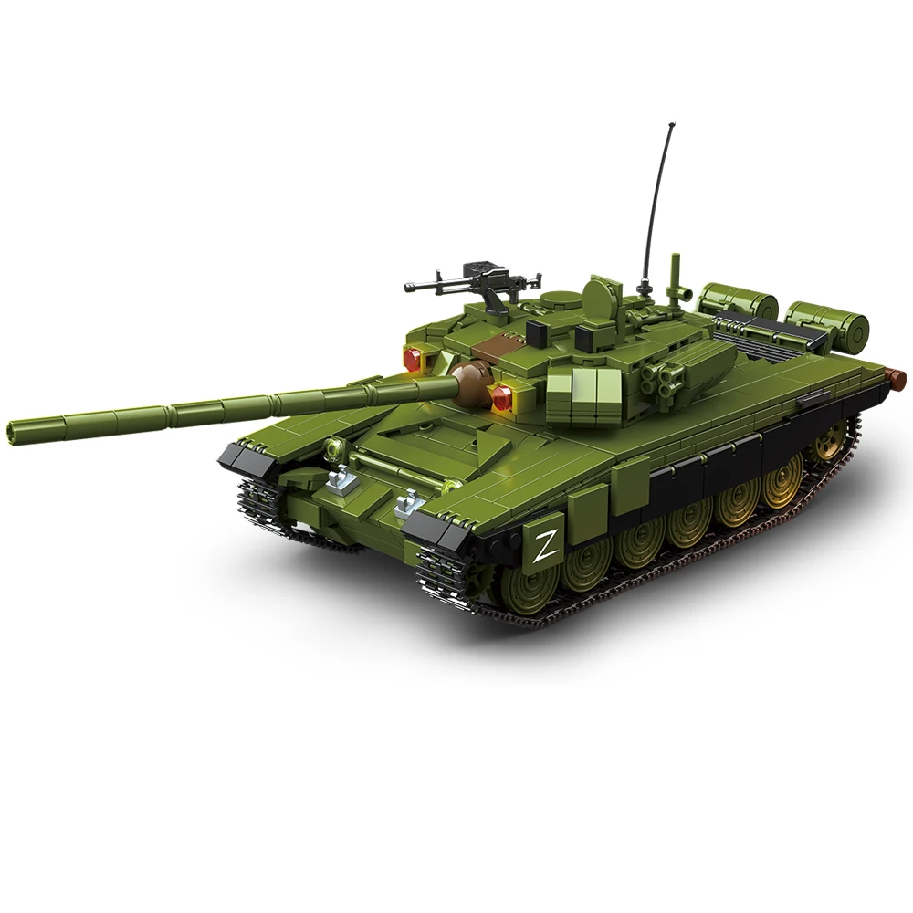 WW2 جنود الجيش العسكري الحرب العالمية 2 T-90 نموذج دبابة قتال رئيسية تجميع اللبنات الطوب للأطفال لتقوم بها بنفسك اللعب هدية #1