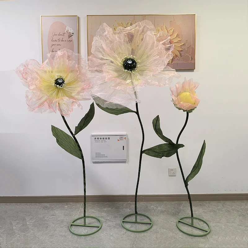 Wedding Decor Artificial Flowers Road Lead Flowers Silk Mesh Flower Decorative Stage Window Display Garden Decoration Home Decor