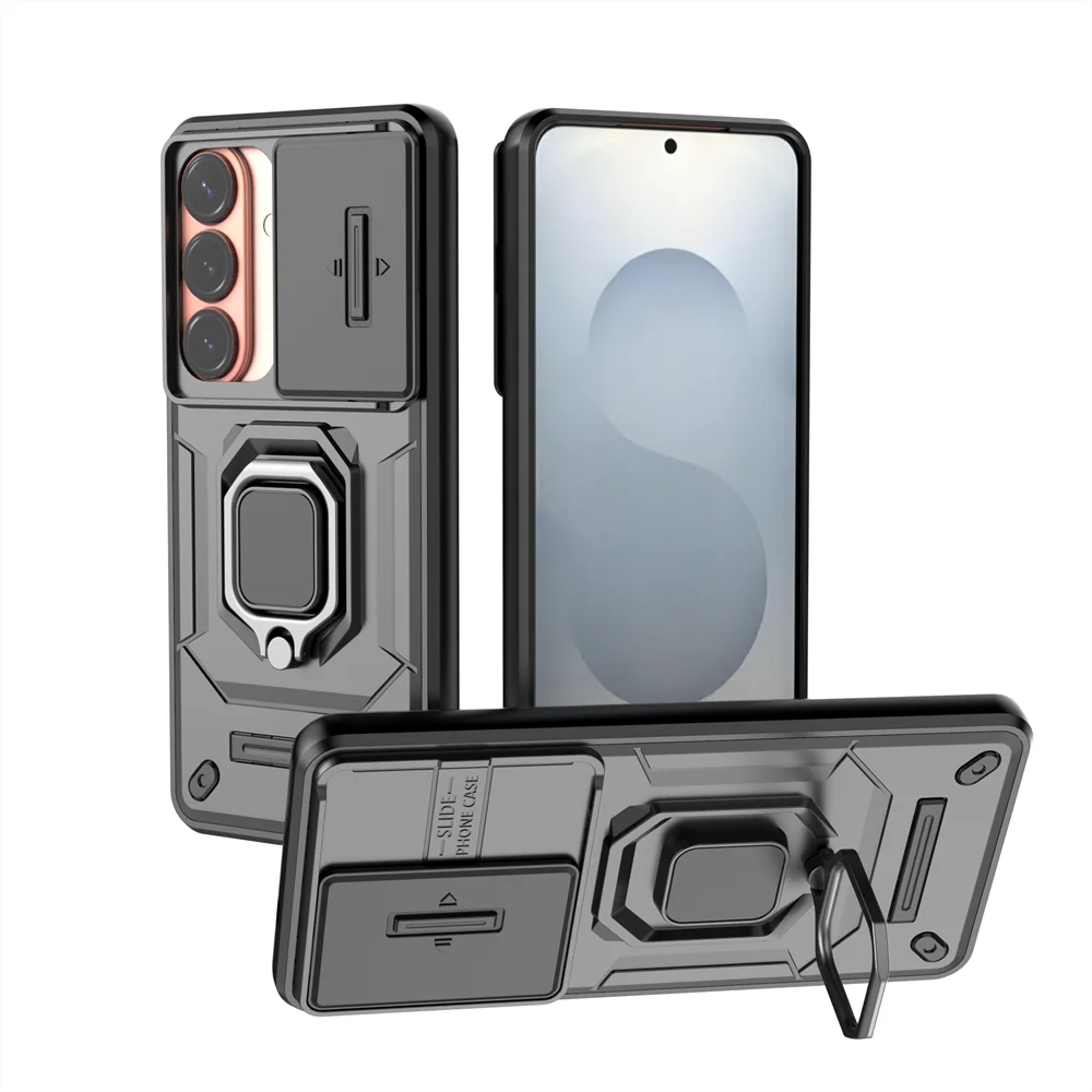 حافظة لهاتف سامسونج جالاكسي S26 بلس الترا 5G حافظة هاتف نافذة دفع منزلقة لهاتف سامسونج S26 S 26 مع غطاء خلفي حلقي Coque #2