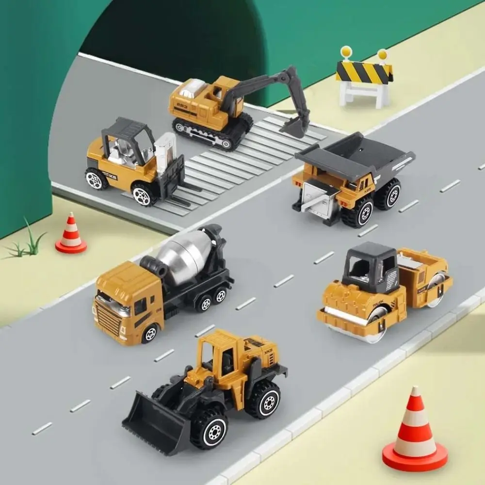 Loader รถแทรกเตอร์วิศวกรรมรถบรรทุกของเล่น Bulldozer Mixer คอนเทนเนอร์รถก่อสร้างของเล่นเลื่อนโลหะผสมโลหะ Excavator ของเล่น