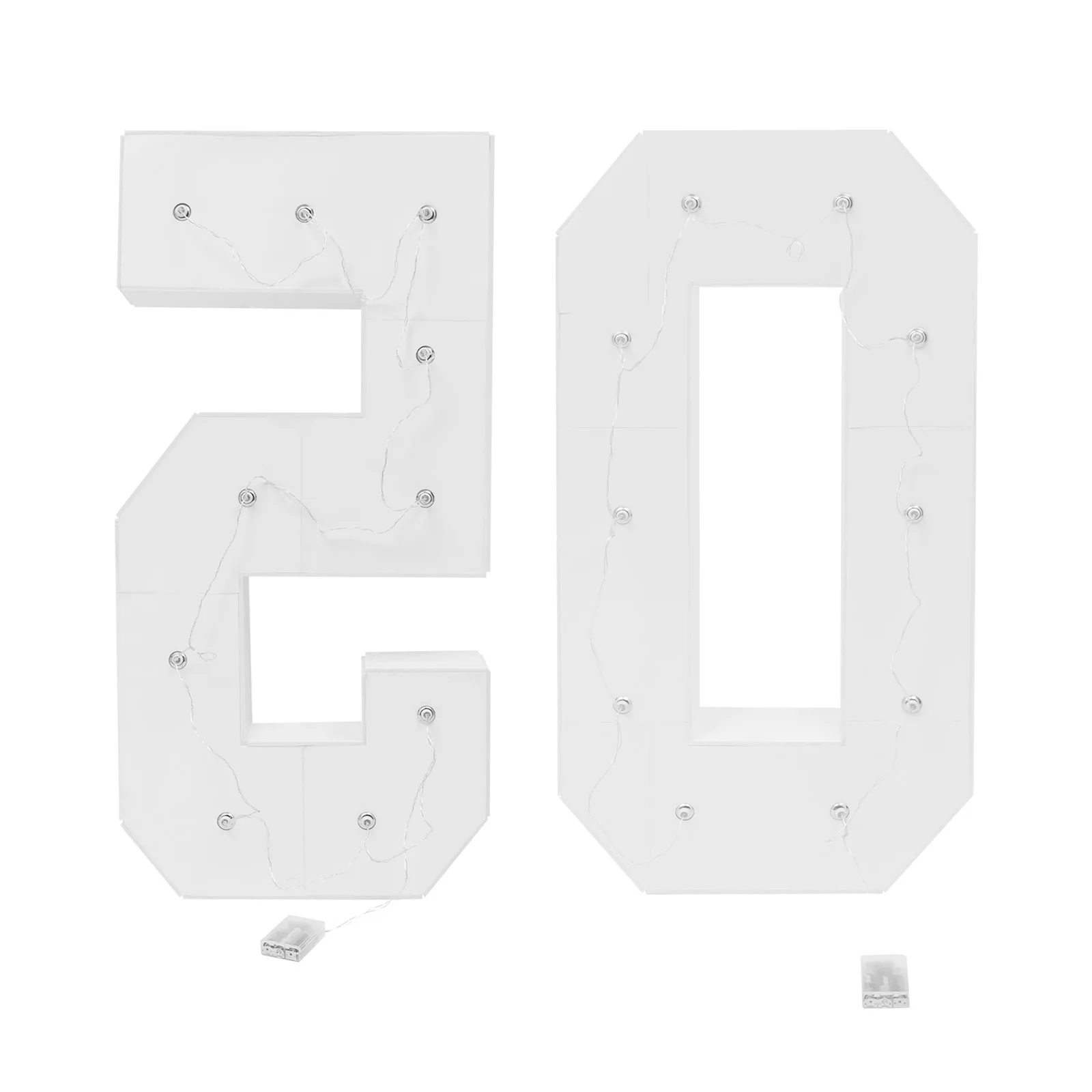 50 رقمًا مضيئةًا، ديكور حفلة عيد الميلاد الخمسين، لوحة KT، ألوان دافئة مقاومة للتآكل 20 * لمبات LED 39.37 بوصة للحفلات