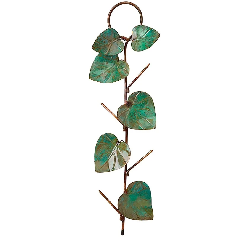 KX4B Metal Hummingbird Bird Feeder Suspended Leaf Decorative Garden Art Birdfeeder Hanging for Outdoor Yard Patio Decoration