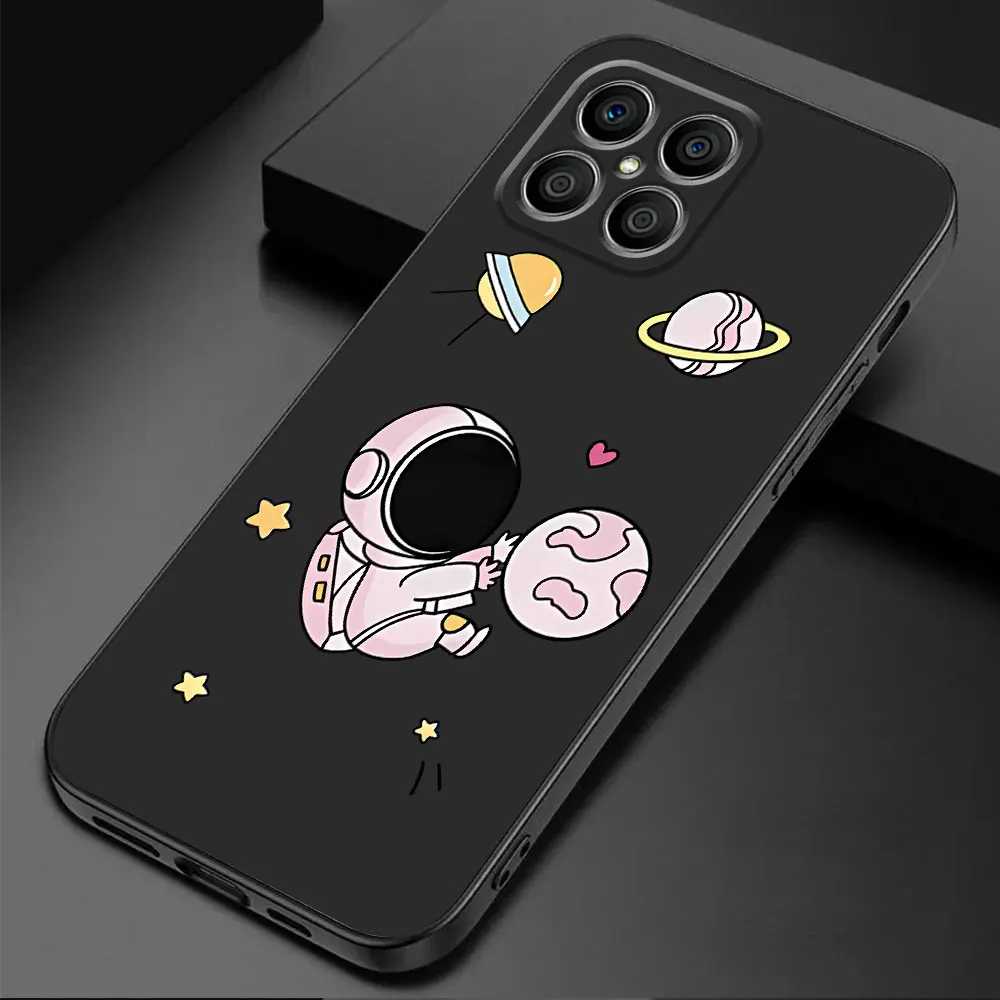 Capa Coque Space Star Astronaut Case for Honor 70 X8a Magic5 Lite X6a X8 X7 90 Pro X9a X6 8X Magic5 Cover Black Soft