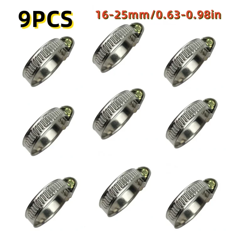 

10pcs 10-25mm Fuel Line Hose Clamp, Spiral Pipe Clamp, Low Pressure Air Water Vacuum Hose Fastener